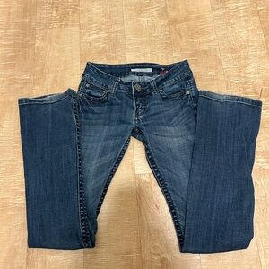Stetson Dark Blue Women's Straight Leg Jeans Low Rise